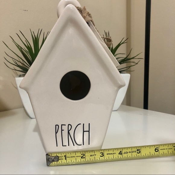 LAST ONE! RAE DUNN Perch Ceramic Birdhouse Home Decor White Farmhouse Pet - Picture 7 of 9